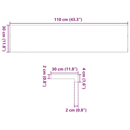 Gradini 4 pz Marrone Chiaro 110x30x2 cm Legno Massello Rovere | homemem39