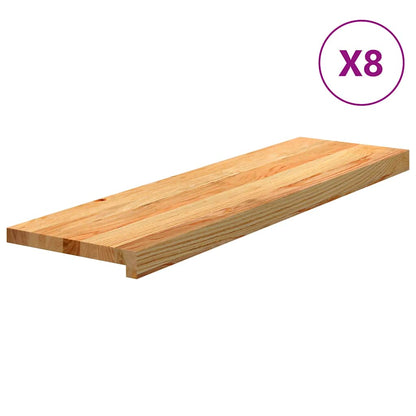 Gradini 8 pz Marrone Chiaro 90x30x2 cm Legno Massello Rovere | homemem39