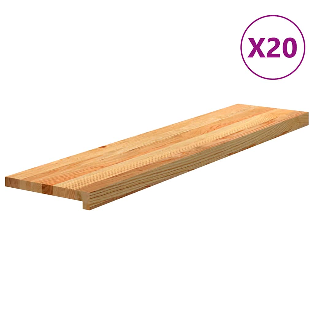 Gradini 20 pz Marrone Chiaro 110x25x2 cm Legno Massello Rovere | homemem39