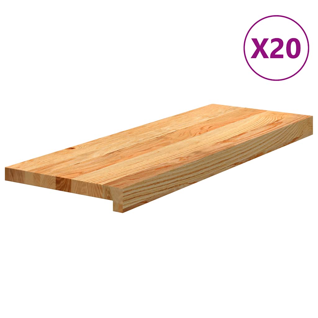 Gradini 20 pz Marrone Chiaro 70x30x2 cm Legno Massello Rovere | homemem39