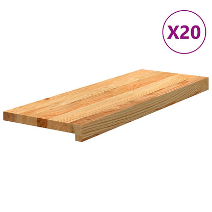 Gradini 20 pz Marrone Chiaro 70x30x2 cm Legno Massello Rovere | homemem39