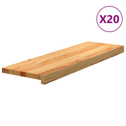 Gradini 20 pz Marrone Chiaro 80x30x2 cm Legno Massello Rovere | homemem39