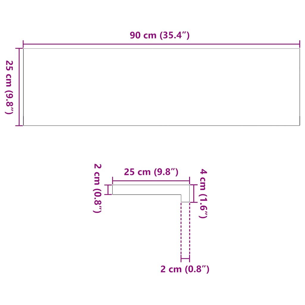 Gradini 4 pz Marrone Scuro 90x25x2 cm Legno Massello Rovere | homemem39