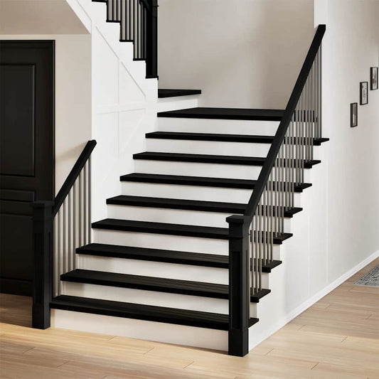Gradini 4 pz Marrone-nero 110x25x2 cm Legno Massello Rovere - homemem39
