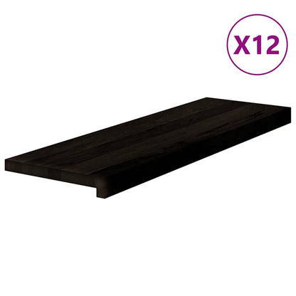Gradini 12 pz Marrone Scuro 80x25x2 cm Legno Massello Rovere | homemem39