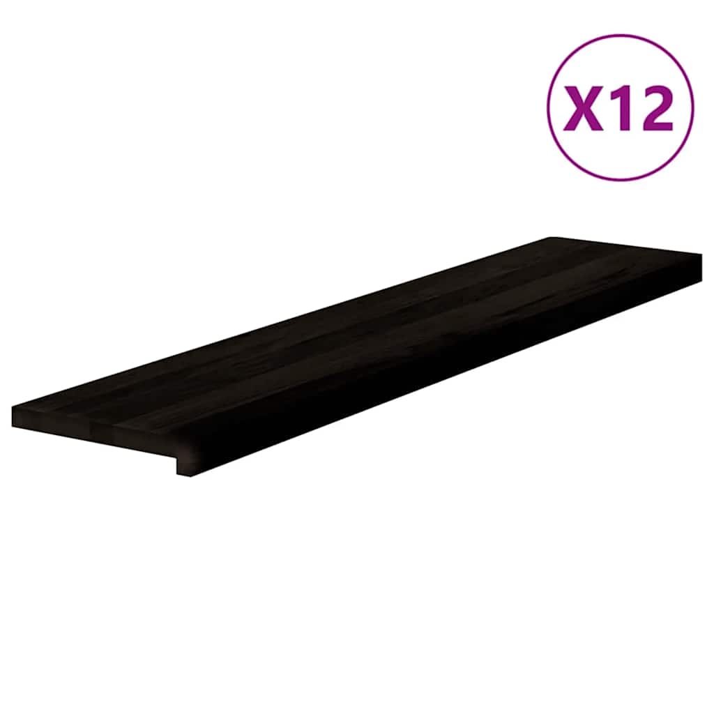 Gradini 12 pz Marrone Scuro 120x25x2 cm Legno Massello Rovere | homemem39