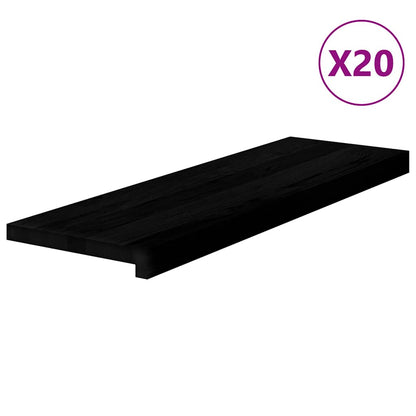 Gradini 20 pz Marrone-nero 80x30x2 cm Legno Massello Rovere