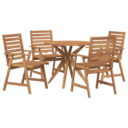 Set da Pranzo per Giardino 5 pz in Legno Massello di Acacia