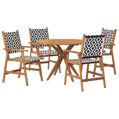 Set da Pranzo per Giardino 5 pz in Legno Massello di Acacia