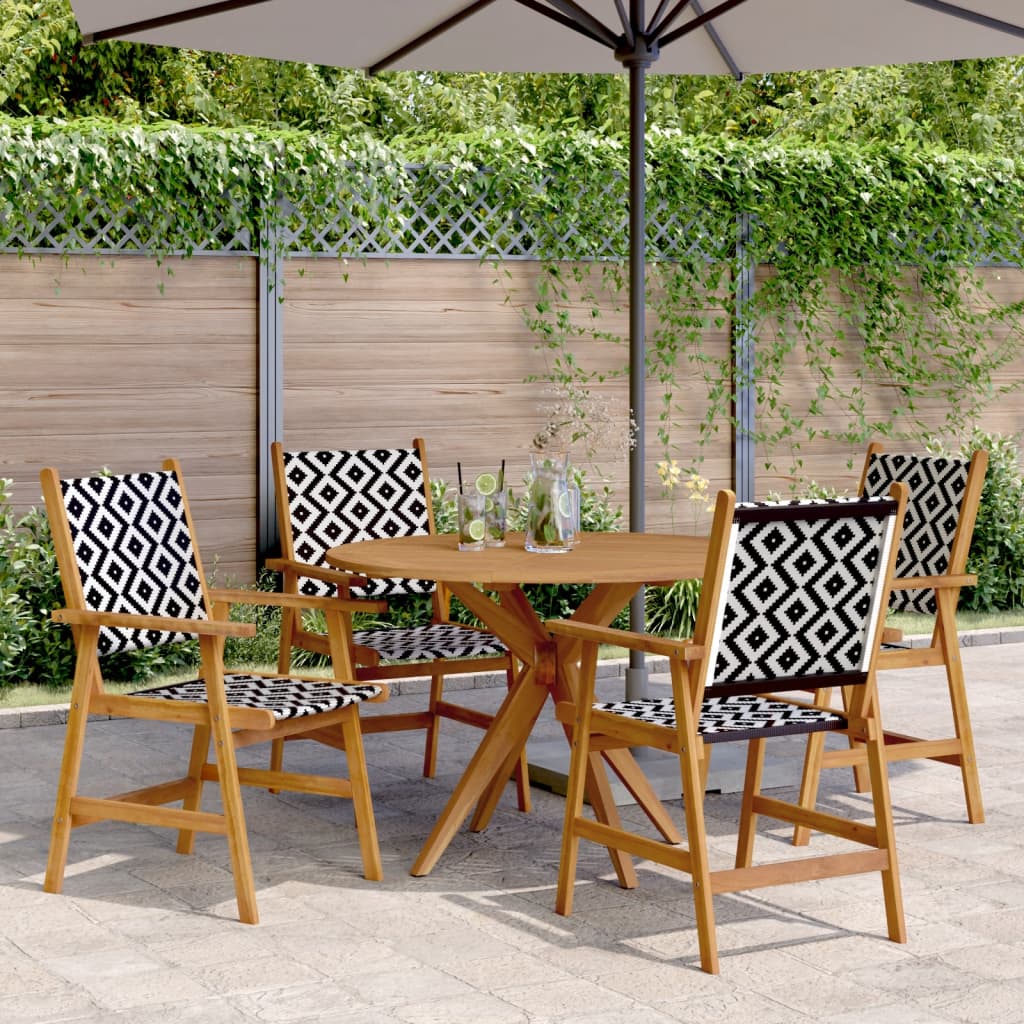 Set da Pranzo per Giardino 5 pz in Legno Massello di Acacia