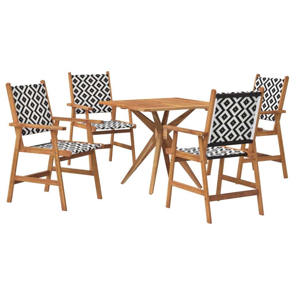 Set da Pranzo per Giardino 5 pz in Legno Massello di Acacia