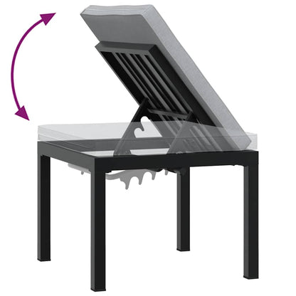 Set Panche Giardino Cuscini 4pz Nero Acciaio Verniciato Polvere | homemem39