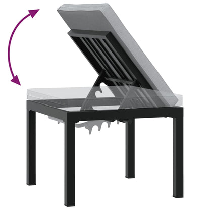 Set Panche Giardino Cuscini 3pz Nero Acciaio Verniciato Polvere | homemem39