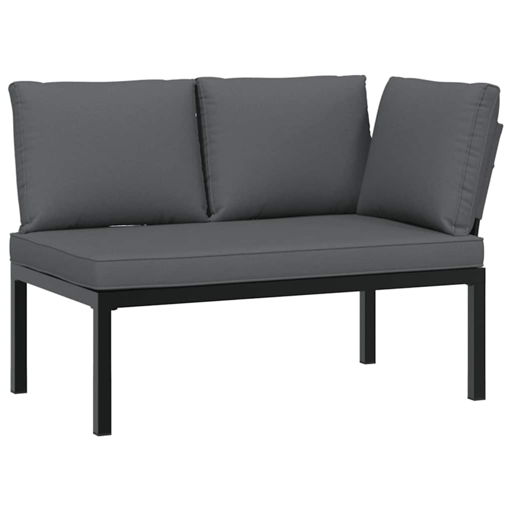 Set Divani da Giardino 4 pz con Cuscini in Alluminio Nero - homemem39