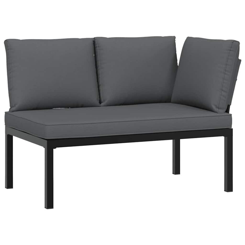Set Divani da Giardino 2 pz con Cuscini in Alluminio Nero - homemem39