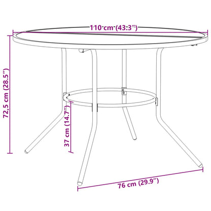 Set Sedie Giardino Impilabili 5pz Antracite Acciaio Verniciato