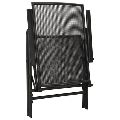 Set Sedie Giardino Reclinabili 5pz Antracite Acciaio Verniciato