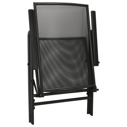 Set Sedie Giardino Reclinabili 5pz Antracite Acciaio Verniciato