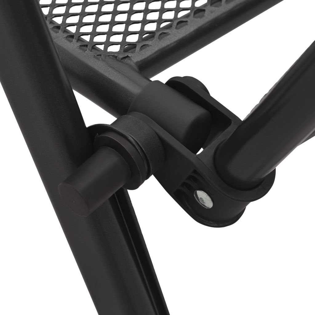 Set Sedie Giardino Reclinabili 5pz Antracite Acciaio Verniciato
