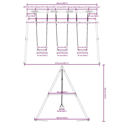 Set Altalene da Esterno 3 pz | homemem39