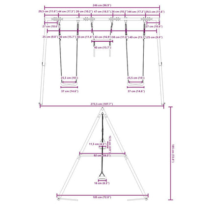 Set Gioco da Esterno con Altalene e Trapezio | homemem39