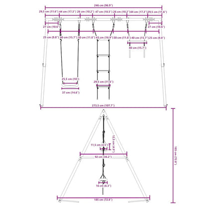 Set Gioco da Esterno con Altalena,Trapezio e Scala | homemem39