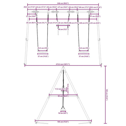 Set Gioco da Esterno con Altalene e Trapezio | homemem39