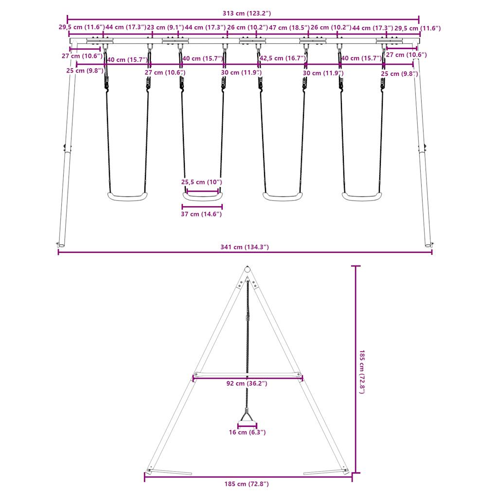 Set Altalene da Esterno 4 pz | homemem39
