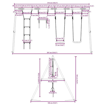 Set Gioco da Esterno con Altalene Trapezio e Scala | homemem39