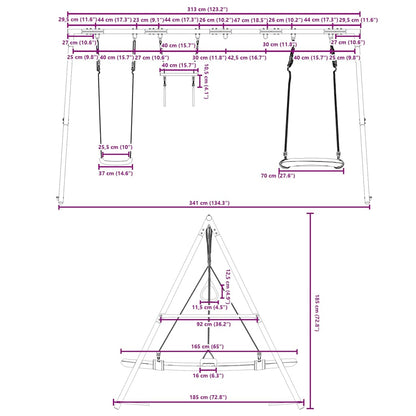 Set Gioco da Esterno con Altalena Trapezio e Altalena Nido | homemem39