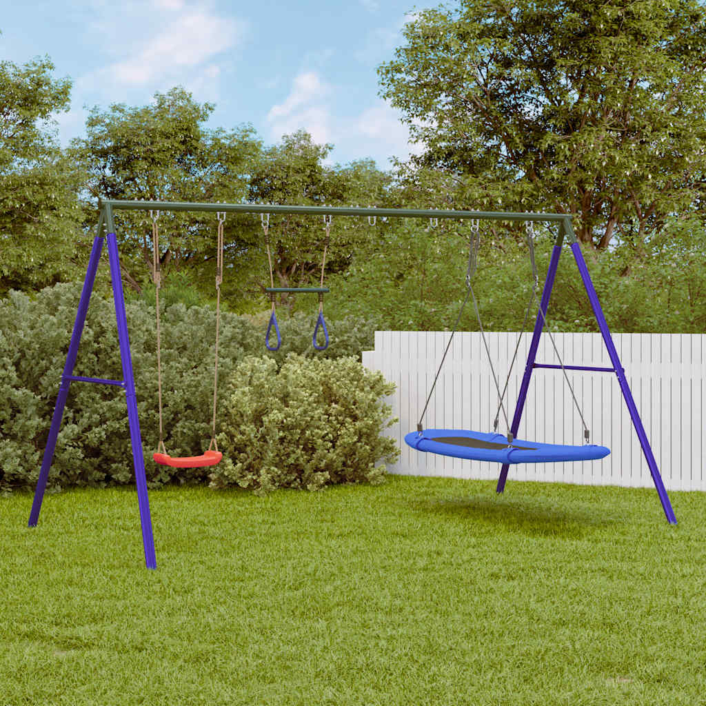 Set Gioco da Esterno con Altalena Trapezio e Altalena Nido | homemem39