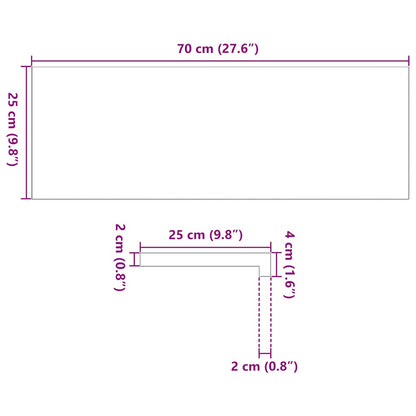 Gradini 2 pz 70x25x2 cm in Rovere Massello Non Trattato | homemem39