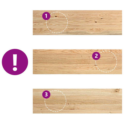 Gradini 2 pz 90x25x2 cm in Rovere Massello Non Trattato