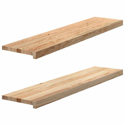 Gradini 2 pz 110x25x2 cm in Rovere Massello Non Trattato | homemem39