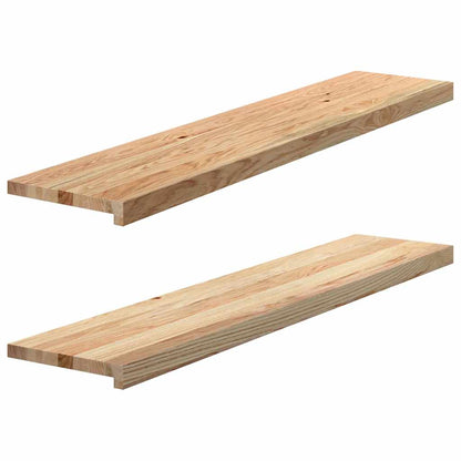 Gradini 2 pz 120x25x2 cm in Rovere Massello Non Trattato | homemem39