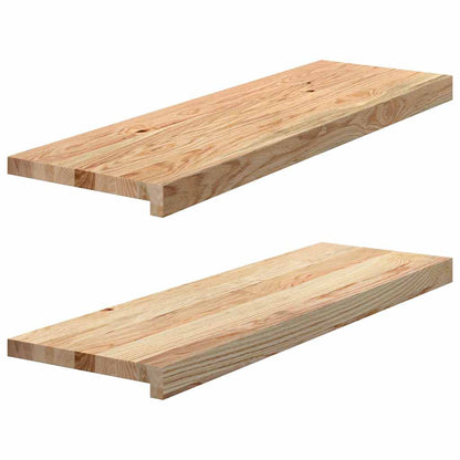 Gradini 2 pz 80x30x2 cm in Rovere Massello Non Trattato | homemem39