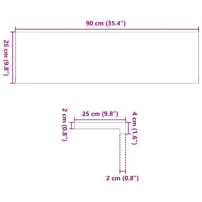 Gradini 2 pz Marrone Chiaro 90x25x2 cm Legno Massello Rovere | homemem39