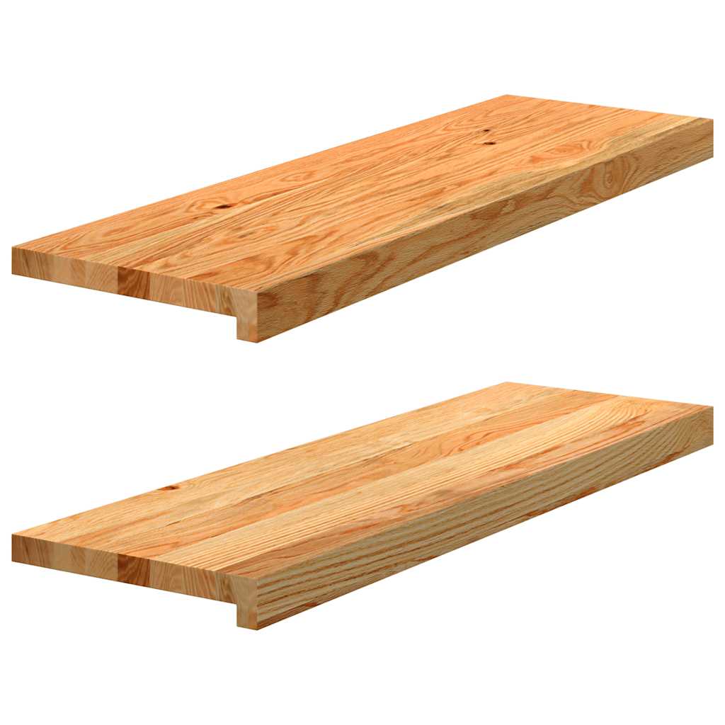 Gradini 2 pz Marrone Chiaro 80x30x2 cm Legno Massello Rovere | homemem39