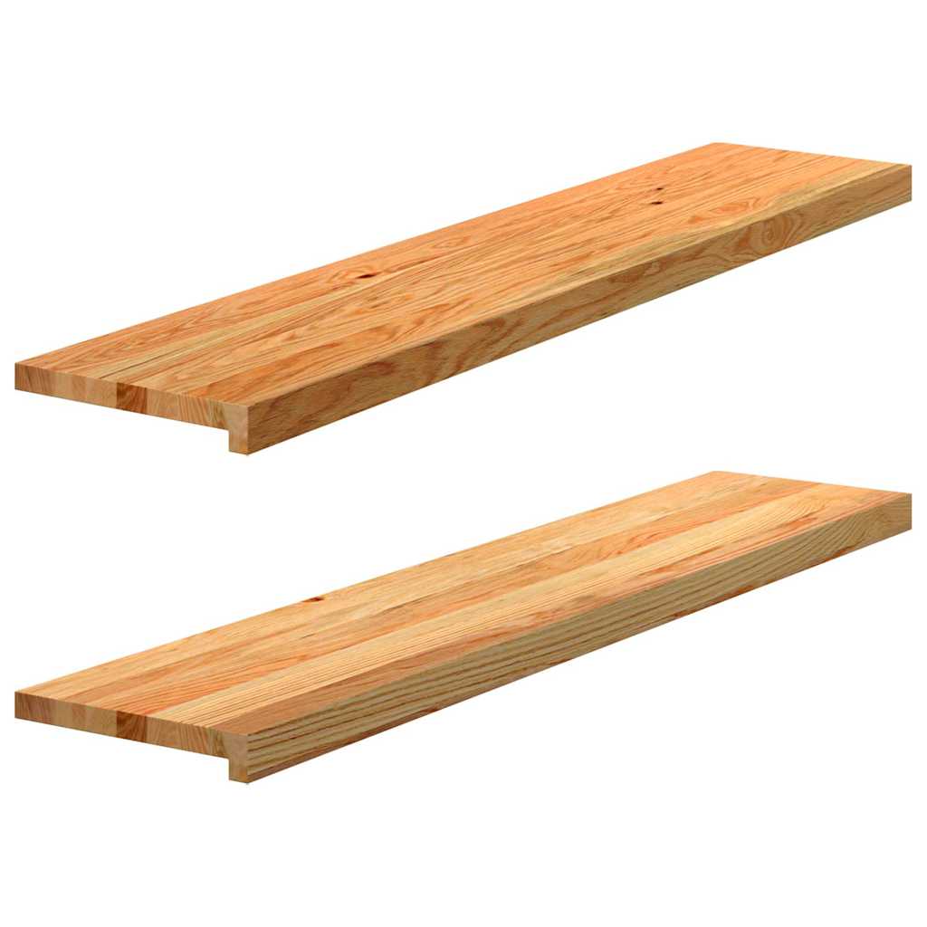 Gradini 2 pz Marrone Chiaro 120x30x2 cm Legno Massello Rovere | homemem39