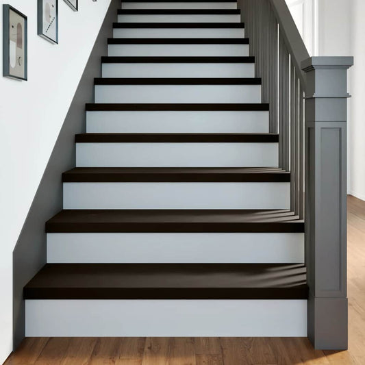 Gradini 2 pz Marrone-nero 90x30x2 cm Legno Massello Rovere