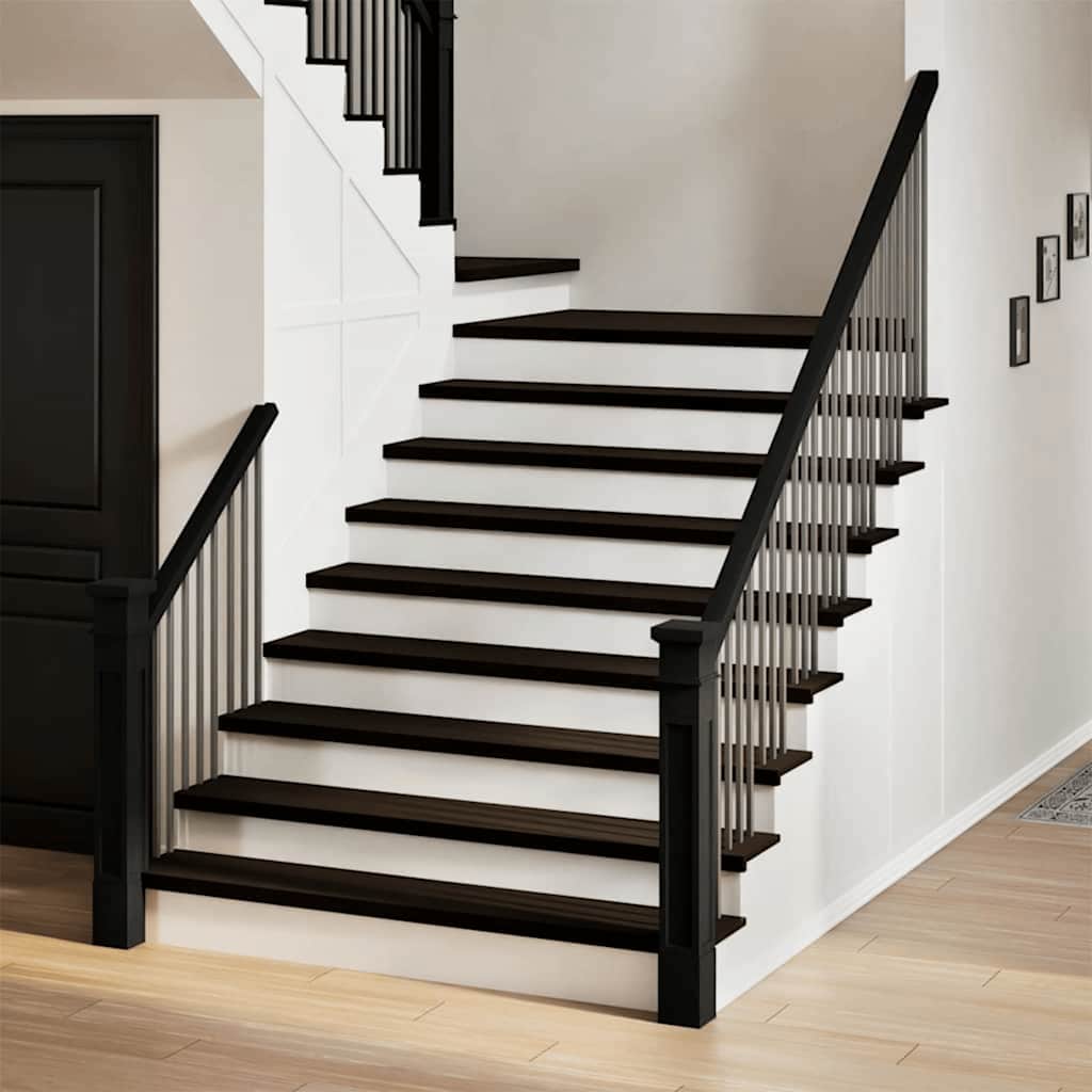 Gradini 2 pz Marrone-nero 110x30x2 cm Legno Massello Rovere