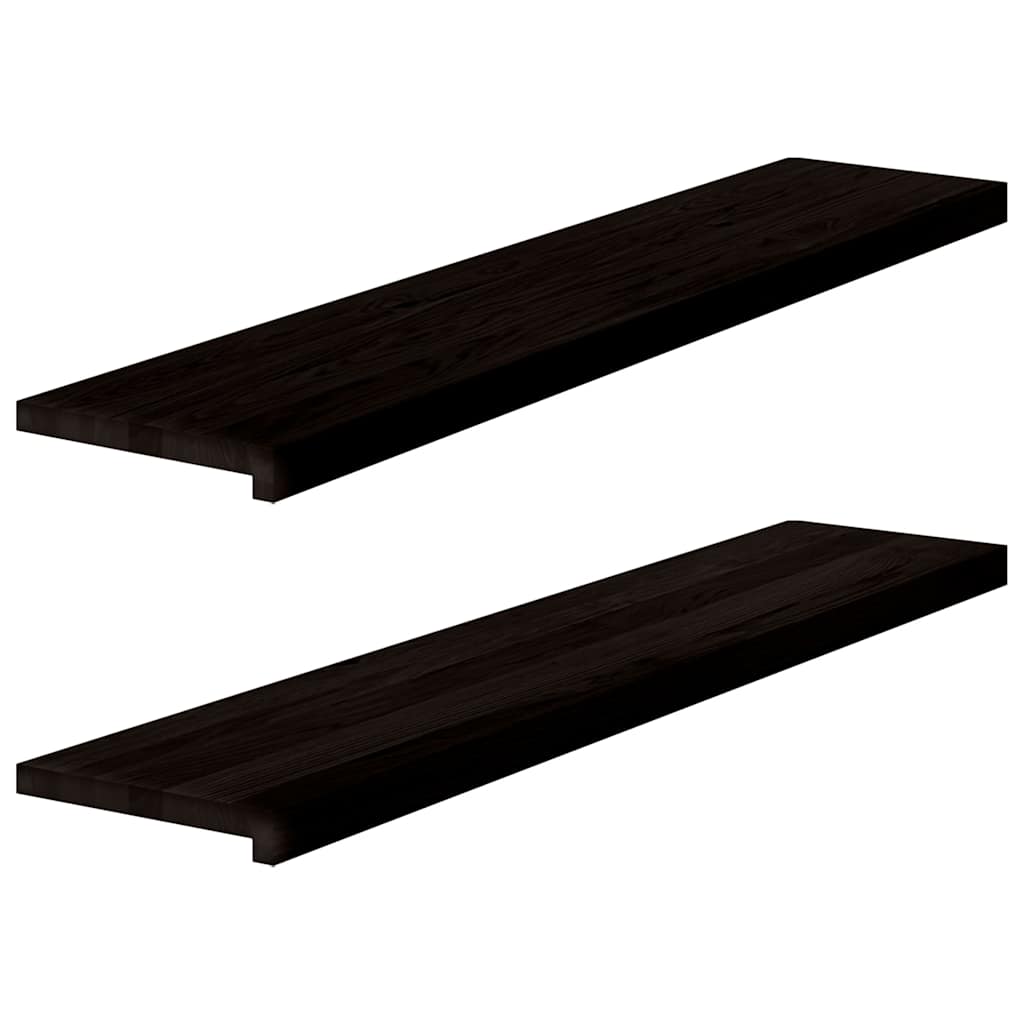 Gradini 2 pz Marrone Scuro 120x30x2 cm Legno Massello Rovere | homemem39