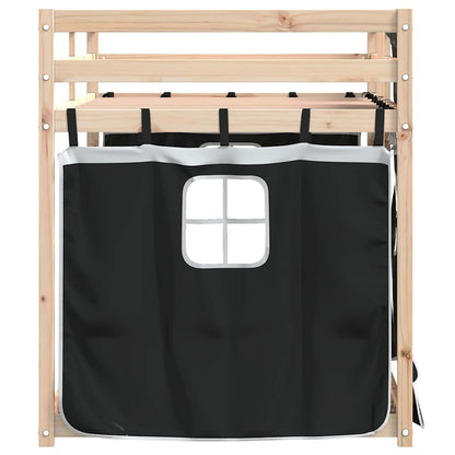 Letto a Castello senza Materasso Bianco e Nero 90x200cm in Pino | homemem39