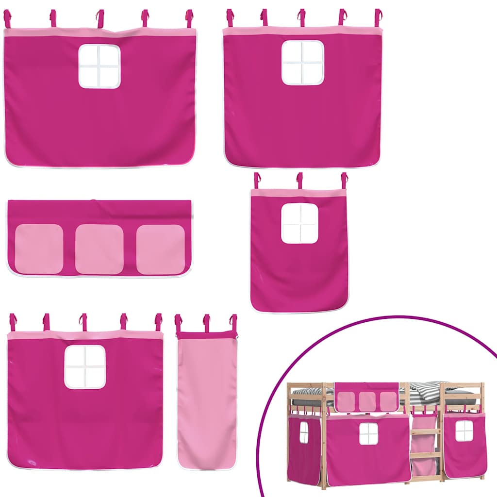 Letto a Castello senza Materasso Rosa 90x200 cm Legno di Pino | homemem39