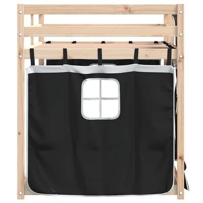 Letto a Castello senza Materasso Bianco e Nero 90x190cm in Pino | homemem39