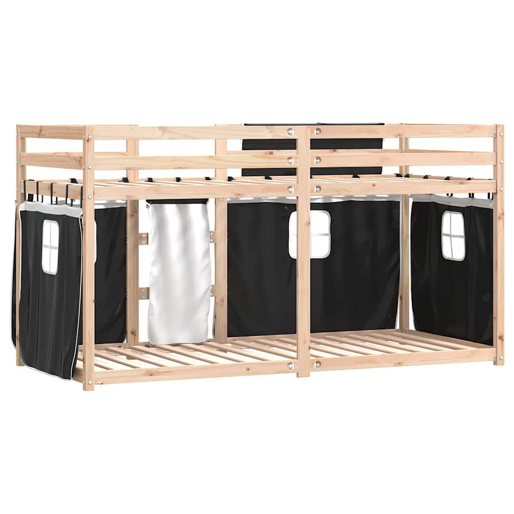 Letto a Castello senza Materasso Bianco e Nero 90x190cm in Pino | homemem39