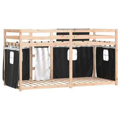 Letto a Castello senza Materasso Bianco e Nero 90x190cm in Pino | homemem39