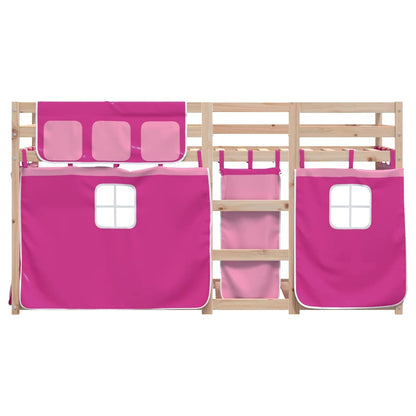 Letto a Castello senza Materasso Rosa 90x190 cm Legno di Pino | homemem39