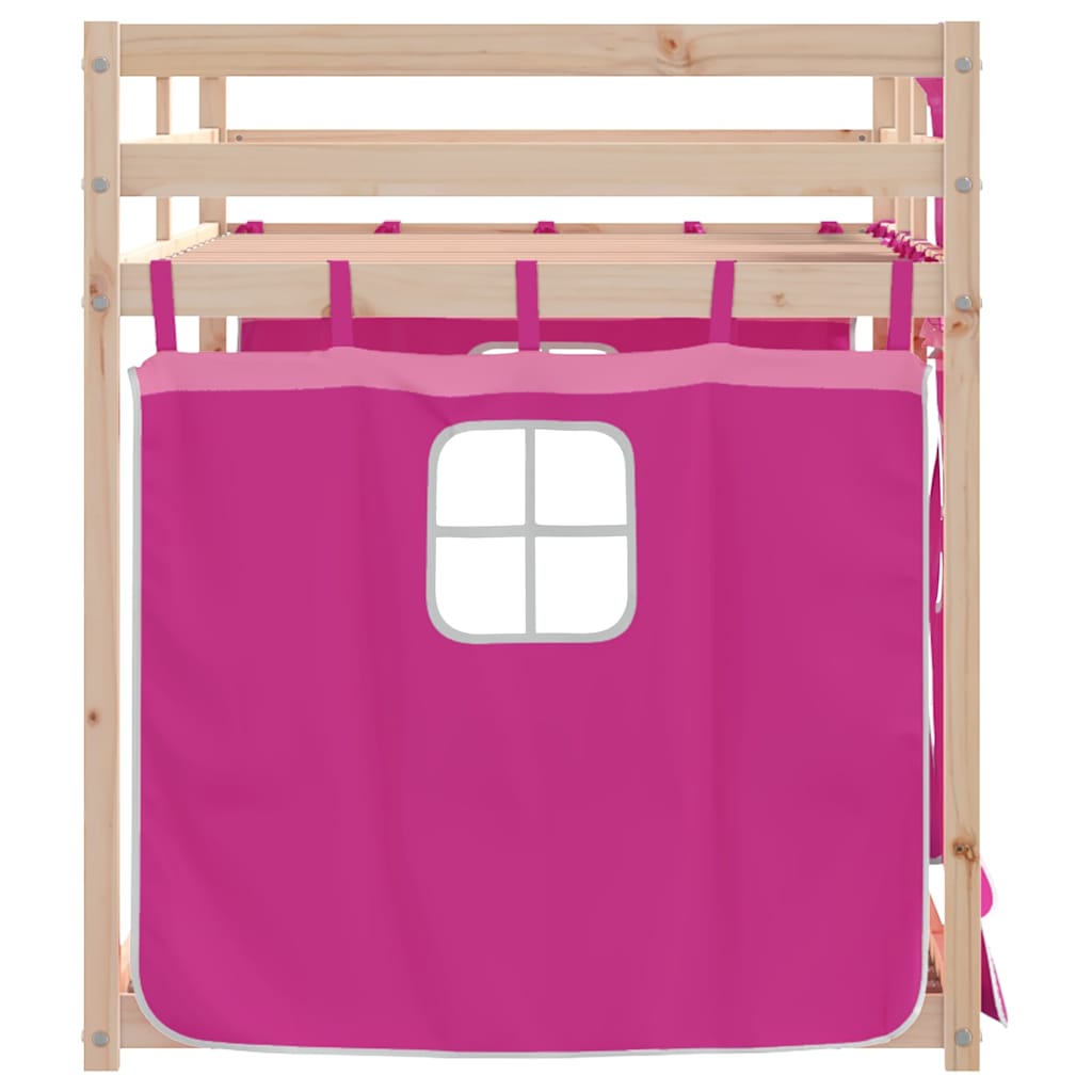 Letto a Castello senza Materasso Rosa 90x190 cm Legno di Pino | homemem39