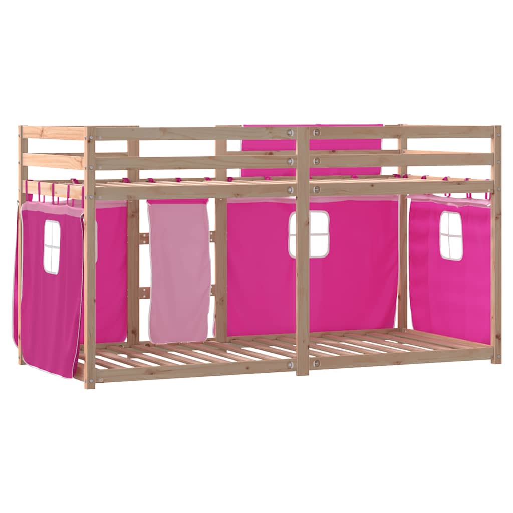Letto a Castello senza Materasso Rosa 90x190 cm Legno di Pino | homemem39